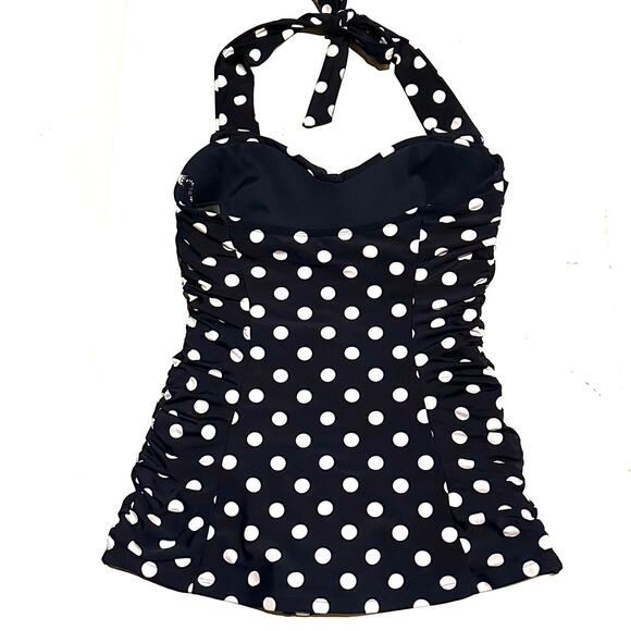 Unique Vintage Corinne Halter Polka Dot Swimsuit Women's M Medium - Picture 3 of 7